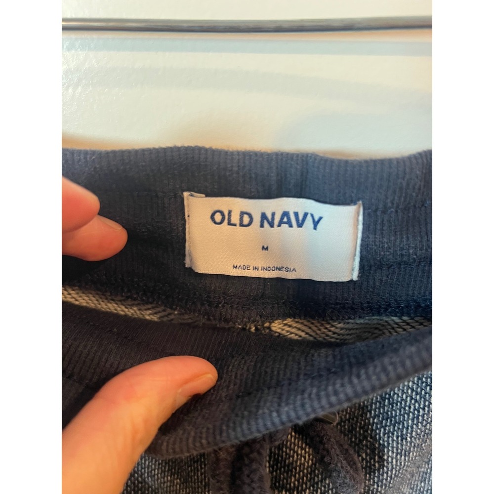 Old Navy Mens Knit Shorts Textured Marled Navy Blue Size Medium - Picture 2 of 6